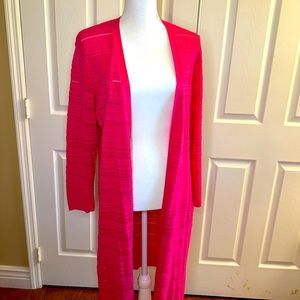 Chico’s Hot Pink Lightweight Knit Duster/Cardigan (Chico’s Size 2)